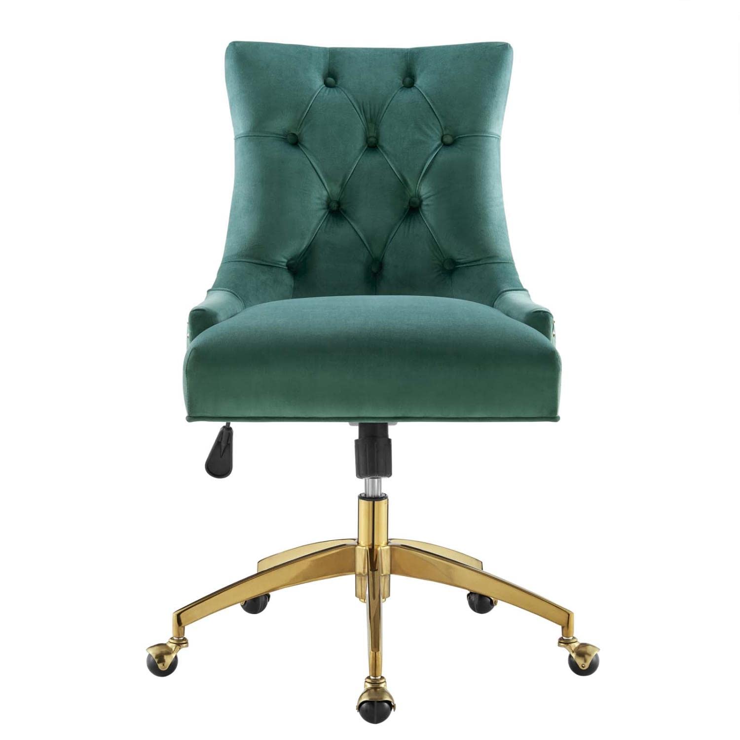 Modway Regent Tufted Performance Velvet Swivel Office Chair, Gold Teal