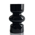 BLOFLO Black Glass Hydroponic Vase, 7Inches Glass Vase for Flower, Three-Layer Glass Floral Vase for D  cor, Modern Geometric Gl