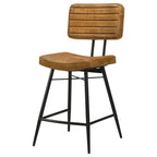 Coaster Partridge Leather Upholstered Counter Height Stools Camel