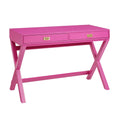 Linon PG138RSP01U Linon Home Decor Peggy Raspberry Pink Writing Desk Desk, Raspberry Pink, 44W x 20D x 30H
