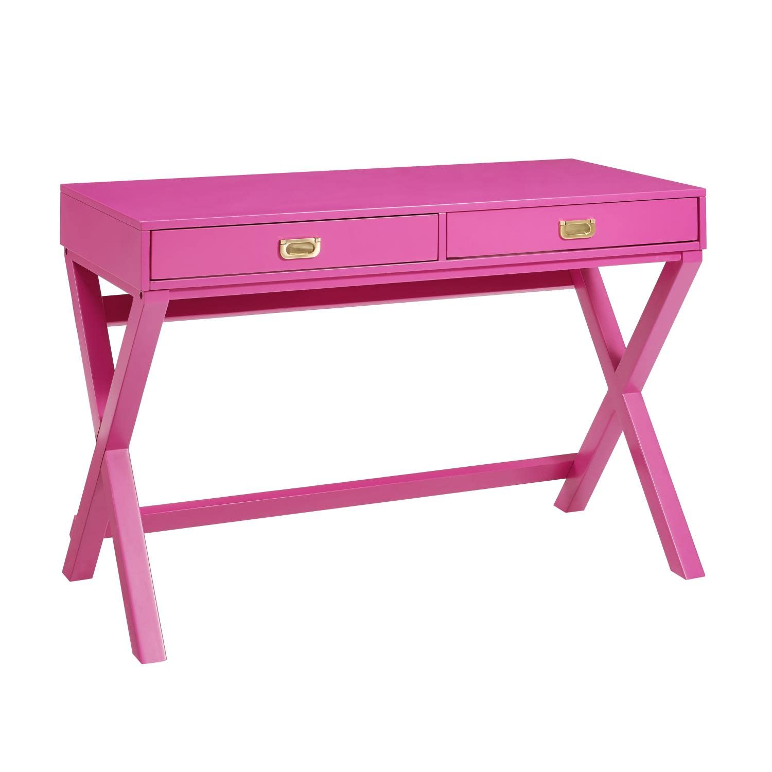 Linon PG138RSP01U Linon Home Decor Peggy Raspberry Pink Writing Desk Desk, Raspberry Pink, 44W x 20D x 30H