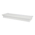 HIGH & MIGHTY 515604 Decorative 18 Floating Shelf Holds up to 15lbs, Easy Tool-Free Dry Wall Installation, Beveled, White