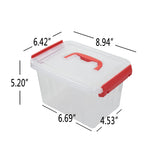 Easymanie 6 Pack 3 Qt Mini Plastic Storage Box Bin With Handle