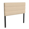 Flash Furniture Paxton Upholstered Headboard - Channel Stitched Cream Fabric Upholstery - Full - Adjustable Height from 44.5 to 