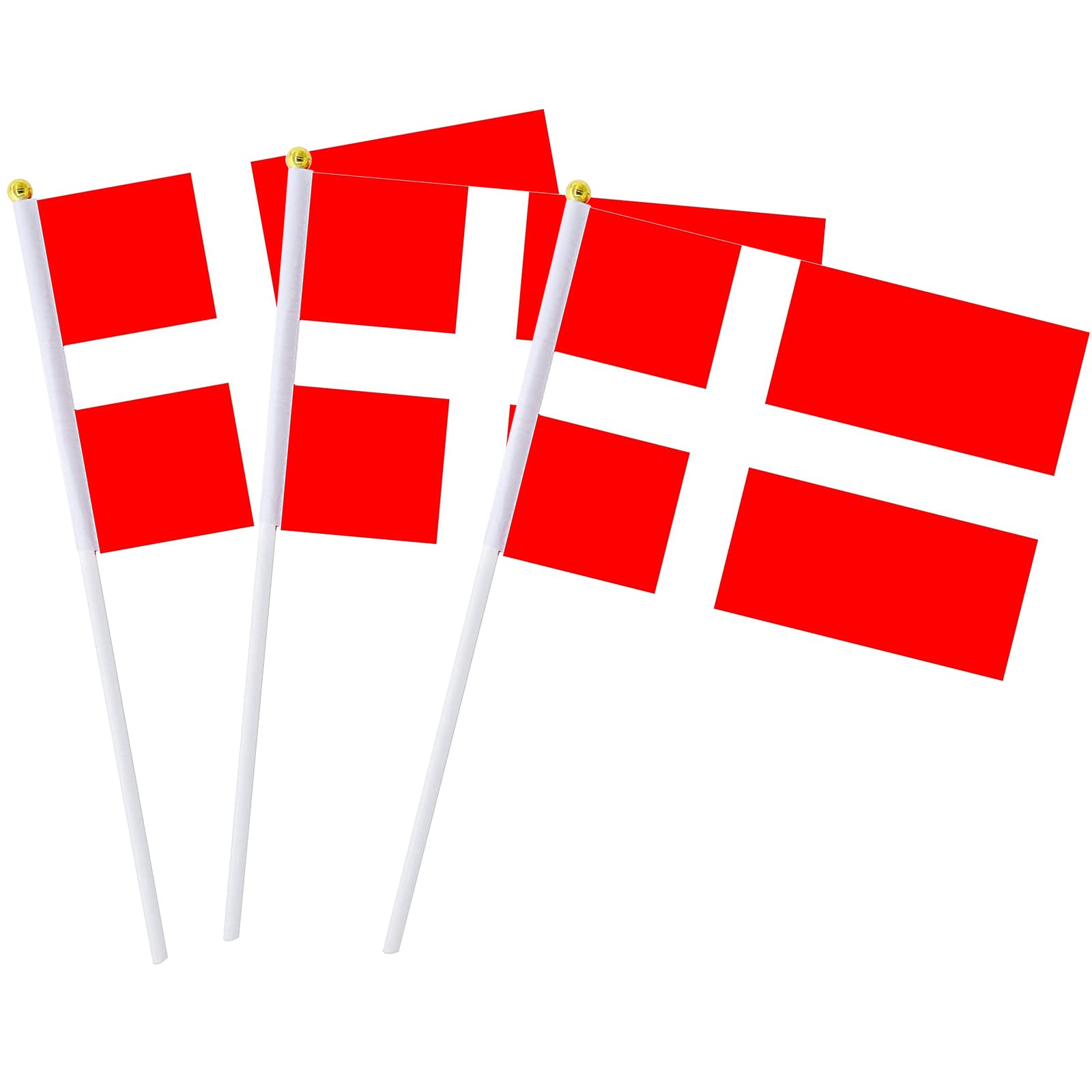 Denmark Flag Danish Dane Hand Held Small Mini Stick Flags Decorations International Country World Flags For Party Olympics Festi