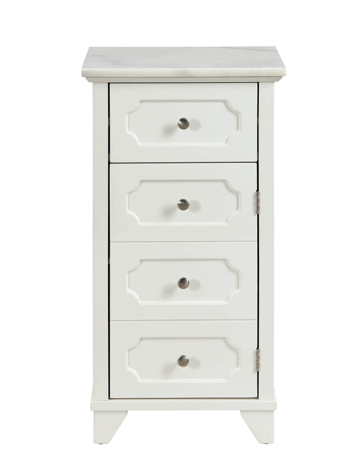 HomeRoots MDF, Marble(Degree:B) 16&quot; X 13&quot; X 30&quot; White Stunning Cabinet