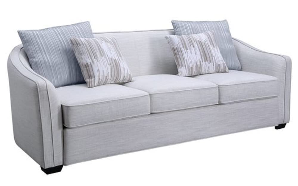 Acme Mahler II Sofa with 4 Pillows in Beige Linen Fabric