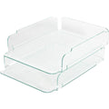 Lorell Llr80655 Stacking Letter Tray, 2 Per Pack, Clear/Green