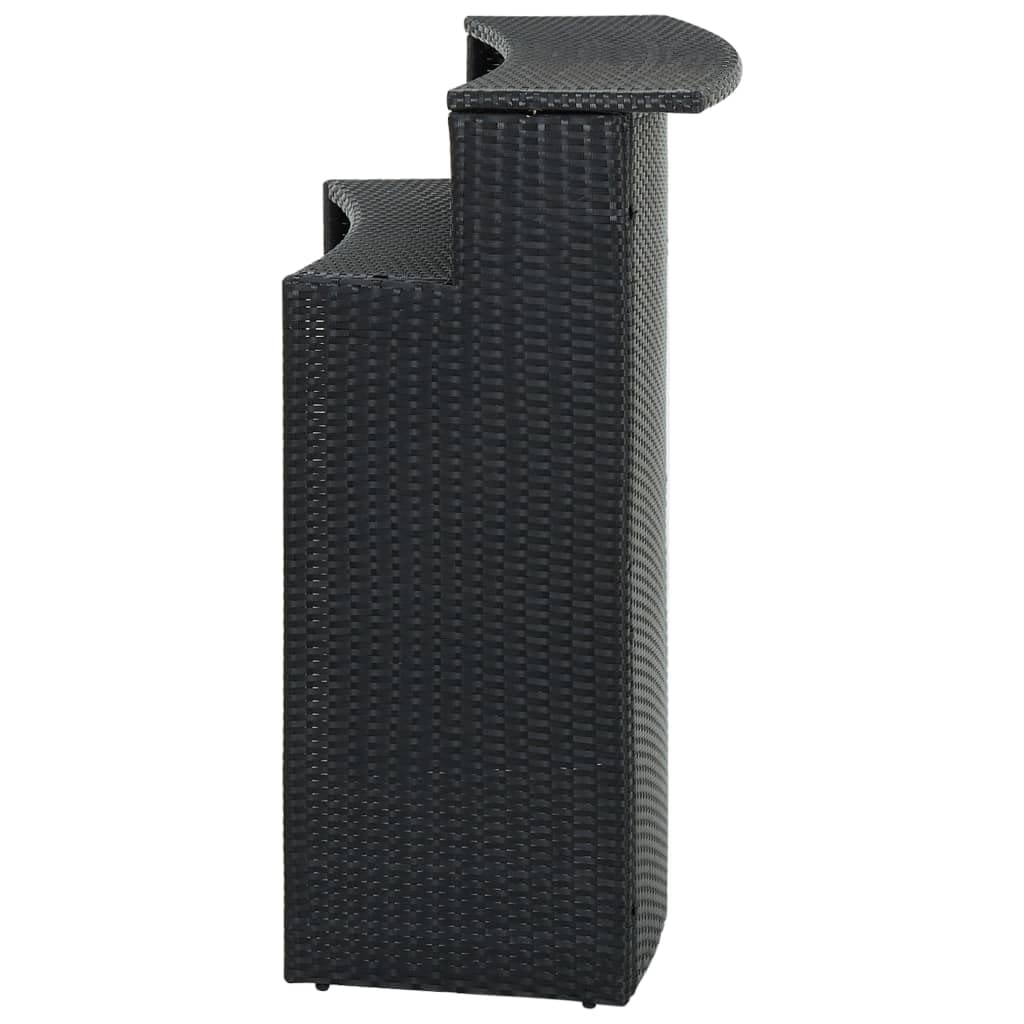 vidaXL Bar Table, Outdoor Pub Table with 2 Shelves, Bistro Table, Counter Height Table for Balcony Porch Garden Deck Backyard, Modern, PE Rattan Brown