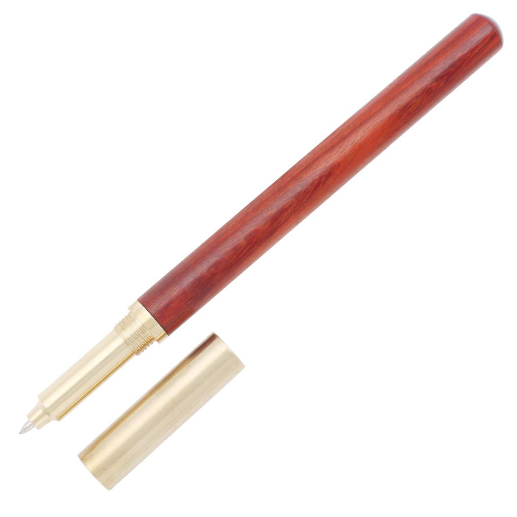 Gullor Creative Wooden Rollerball Pen With Brass Pen Cap (Wr-A2861), Red