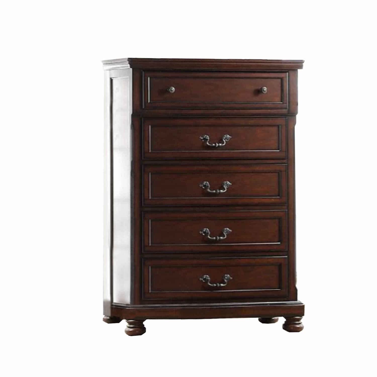 Benjara Pine Wood Chest, Dark Brown