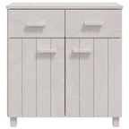 vidaXL HAMAR Solid Wood Highboard, Wooden Sideboard with Storage in White, 2 Doors and 2 Drawers, 31.1"x15.7"x31.5"