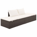 vidaXL Patio Bed, Outdoor Lounge Bed, Adjustable Sides Lightweight Weather-Resistant Easy Maintenance, Washable Cushions & Poly 