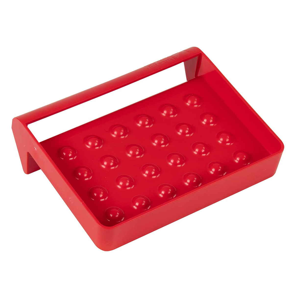Hutzler Draining Soap and Sponge Tray, Red 5.25'' x 4''