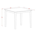 East West Furniture VNQU3-WHI-W 3 Piece Kitchen Counter Height Dining Table Set Contains a Square Pub Table and 2 Dining Room Chairs, 36x36 Inch, Buttermilk & Cherry