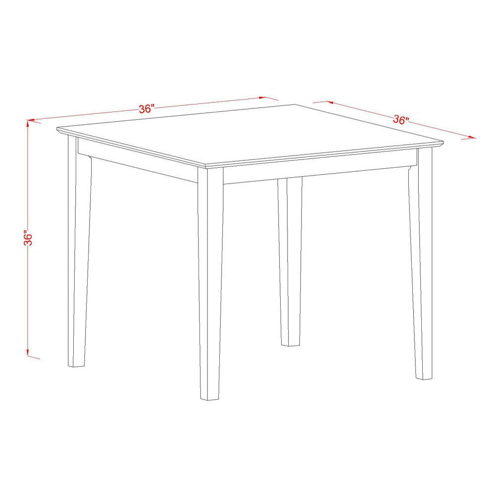 East West Furniture VNQU3-WHI-W 3 Piece Kitchen Counter Height Dining Table Set Contains a Square Pub Table and 2 Dining Room Chairs, 36x36 Inch, Buttermilk & Cherry