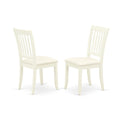 Ergode MZDA5-LWH-C-VV 5Pc Wood Dining Table Set - Modern & Stylish, Kitchen Table & 4 Chairs with Linen Seats, Drop Leaf, White 