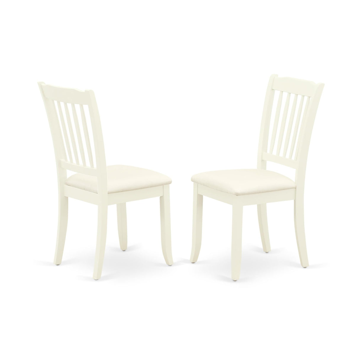 Ergode MZDA5-LWH-C-VV 5Pc Wood Dining Table Set - Modern & Stylish, Kitchen Table & 4 Chairs with Linen Seats, Drop Leaf, White 