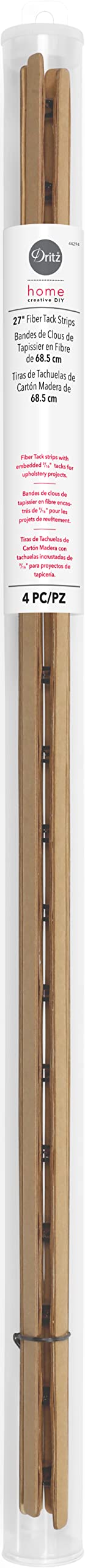 Dritz Home 44294 Fiber Tack Strip,  X 27-Inch With 9/16-Inch Tacks (4-Piece), Brown