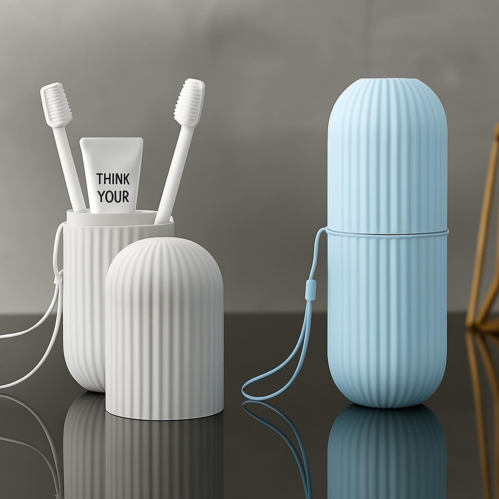 Livi5 Travel Toothbrush Cup case Portable Toothbrush and Toothpaste Holder for Travel Camping School Office Lightweight Plastic 