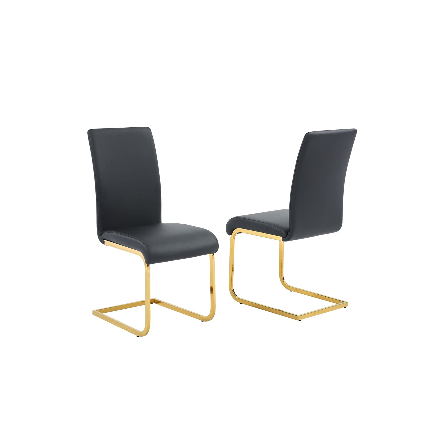 Best Master Furniture T01 Dining Side Chairs (Set of 2) Black (Gold) Upholstered