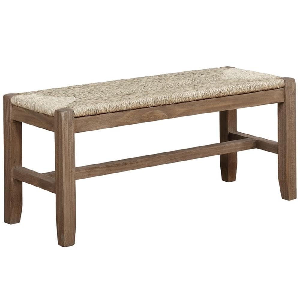 Alaterre Furniture Newport 40' Wood Bench With Rush Seat