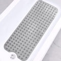 KARTUNBOX Bathtub Extra Long NonSlip Bath Mat 39 x 16 Inch, Bath Tub Mat with Suction Cups & Drain Holes for Bathroom (Grey)