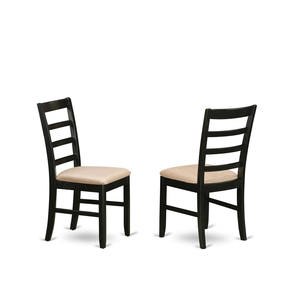 East West Furniture BOPF5-CAP-C 5 Piece Dining Room Table Set Includes a Round Wooden Table and 4 Linen Fabric Kitchen Dining Chairs, 42x42 Inch, Cappuccino