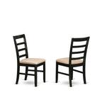 East West Furniture BOPF5-CAP-C 5 Piece Dining Room Table Set Includes a Round Wooden Table and 4 Linen Fabric Kitchen Dining Chairs, 42x42 Inch, Cappuccino