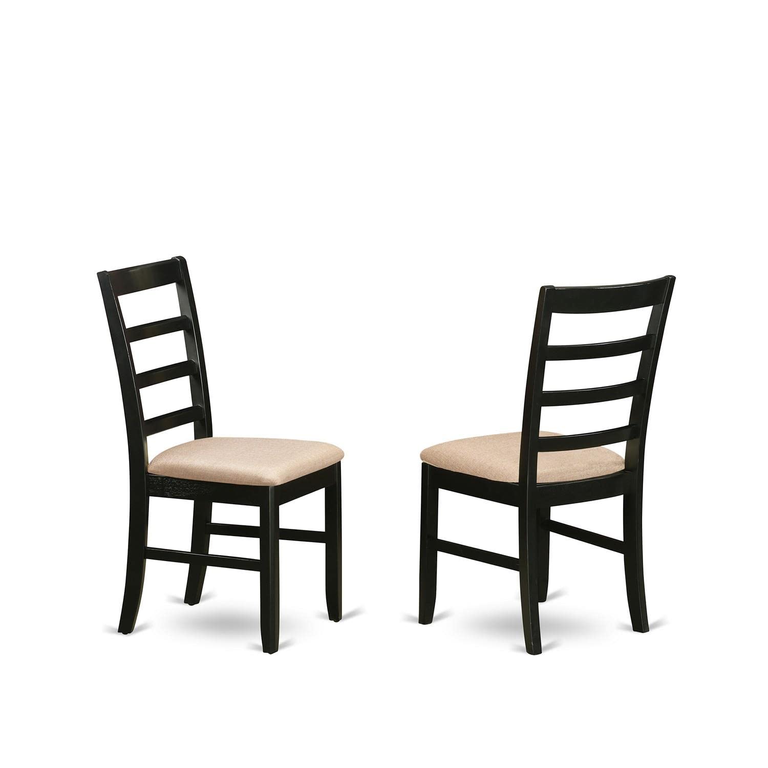 East West Furniture BOPF5-CAP-C 5 Piece Dining Room Table Set Includes a Round Wooden Table and 4 Linen Fabric Kitchen Dining Chairs, 42x42 Inch, Cappuccino