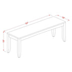 East West Furniture LYB-ESP-W Lynfield Dining Room Bench with Solid Wood Seat, 52x15x18 Inch, Espresso