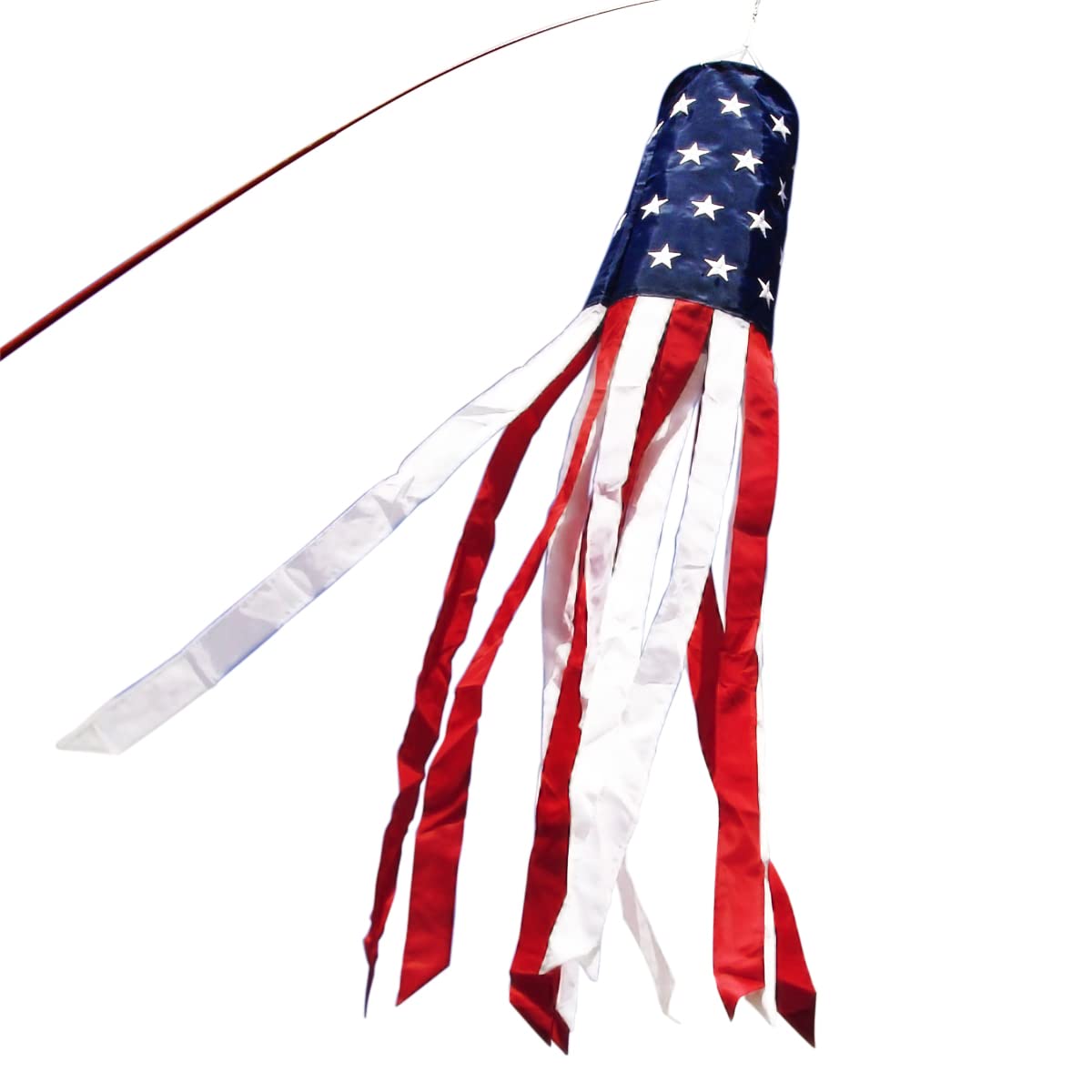 Anley 60 Inch American Us Flag Windsock, Stars & Stripes Usa Patriotic Decorations - Embroidered Stars And Fade Resistant - 5 Fe