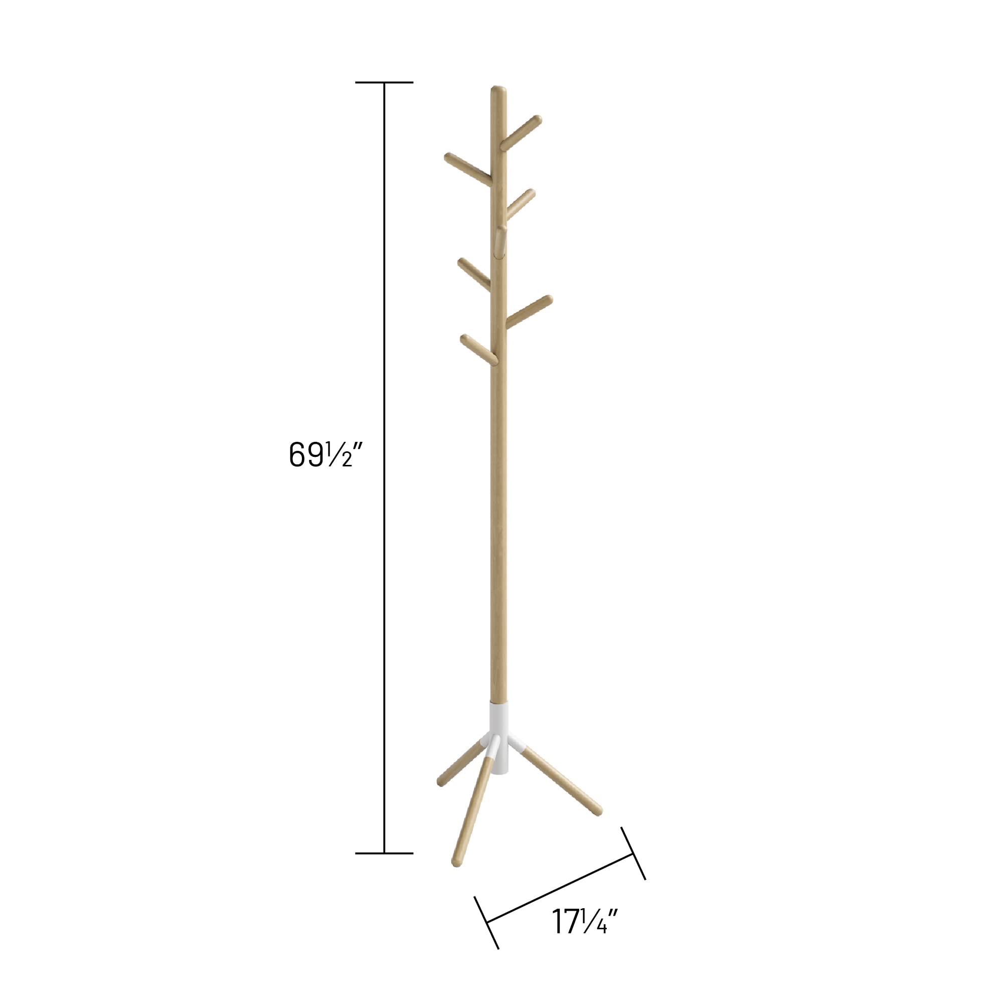 Safco Product Modern Resi Free Standing Coat, Bag, Hat Rack Tree. Modern Styling With Secure Arms And Sturdy Base