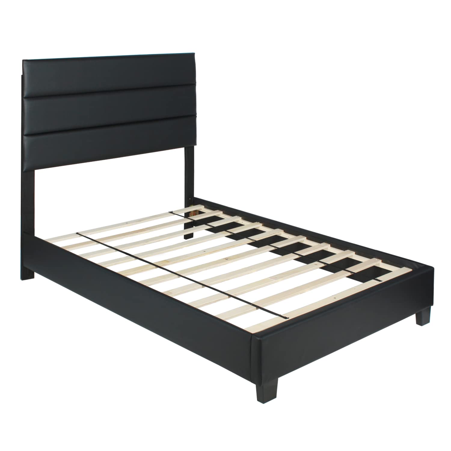 Napoli Faux Leather Upholstered Platform Bed - Thumbnail 3