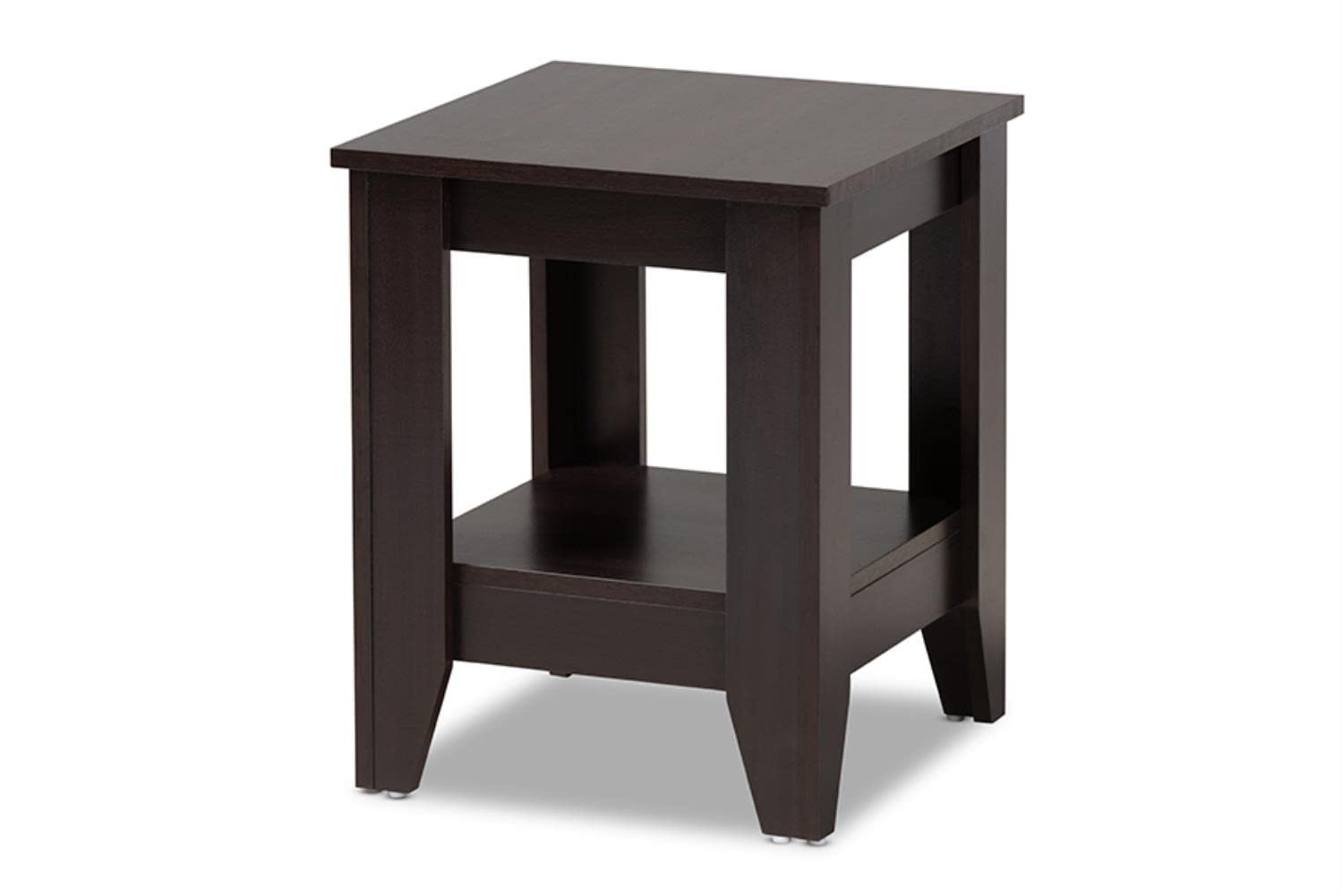 Baxton Studio Audra Modern and Contemporary Dark Brown Finished Wood End Table
