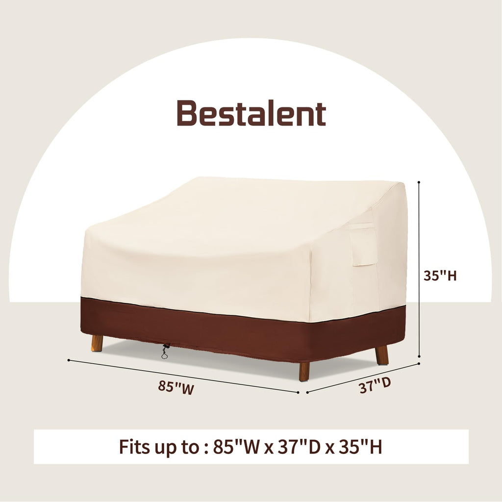 Bestalent Outdoor Furniture Sofa Covers Waterproof,3-Seater Patio Sofa Covers Fits Up To 85W X 37D X 35H Inches