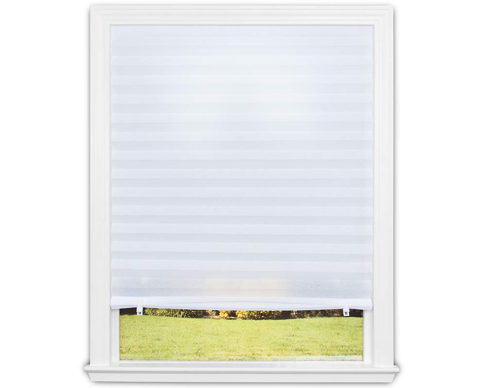 Redi Shade No Tools Original Light Filtering Pleated Fabric Shade White, 48 W x 72 L, 2 Pack