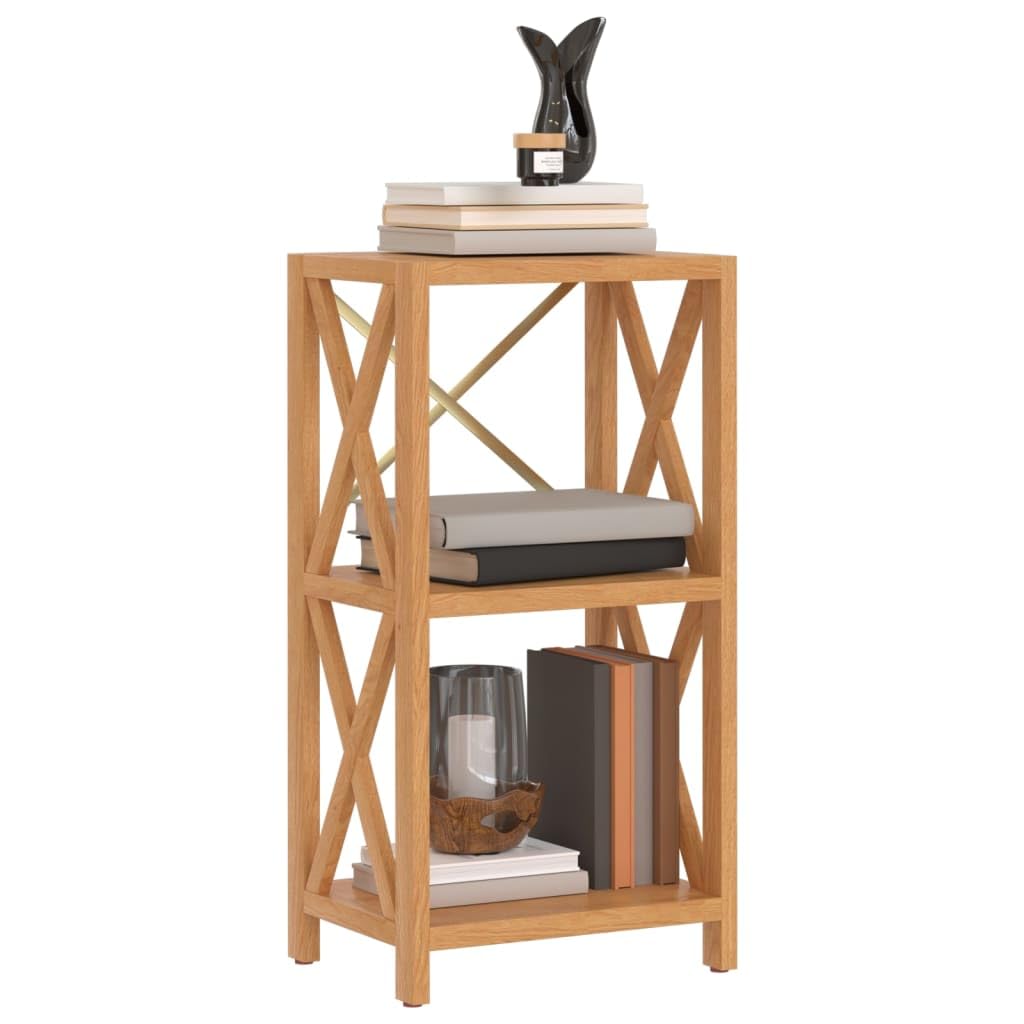 vidaXL 3-Tier Solid Wood Shelf – Oak Wood Space Organizer – Versatile for Home and Office – Minimalist Design – Medium Brown