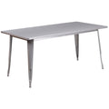 Flash Furniture Charis Commercial Grade 31.5" x 63" Rectangular Silver Metal Indoor-Outdoor Table