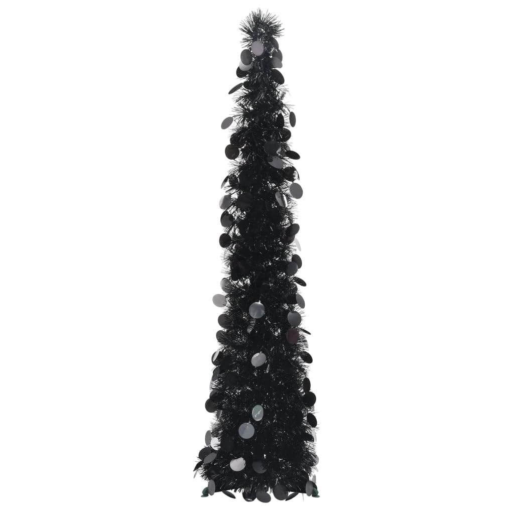 'vidaXL 4ft Black Pop-Up Artificial Christmas Tree, Made from PET Material, Easy to Setup and Store, Suitable for Indoor and Outdoor Use