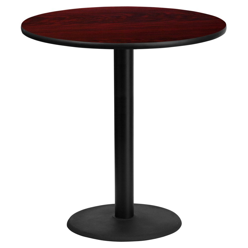 Flash Furniture Stiles 42'' Round Mahogany Laminate Table Top With 24'' Round Bar Height Table Base