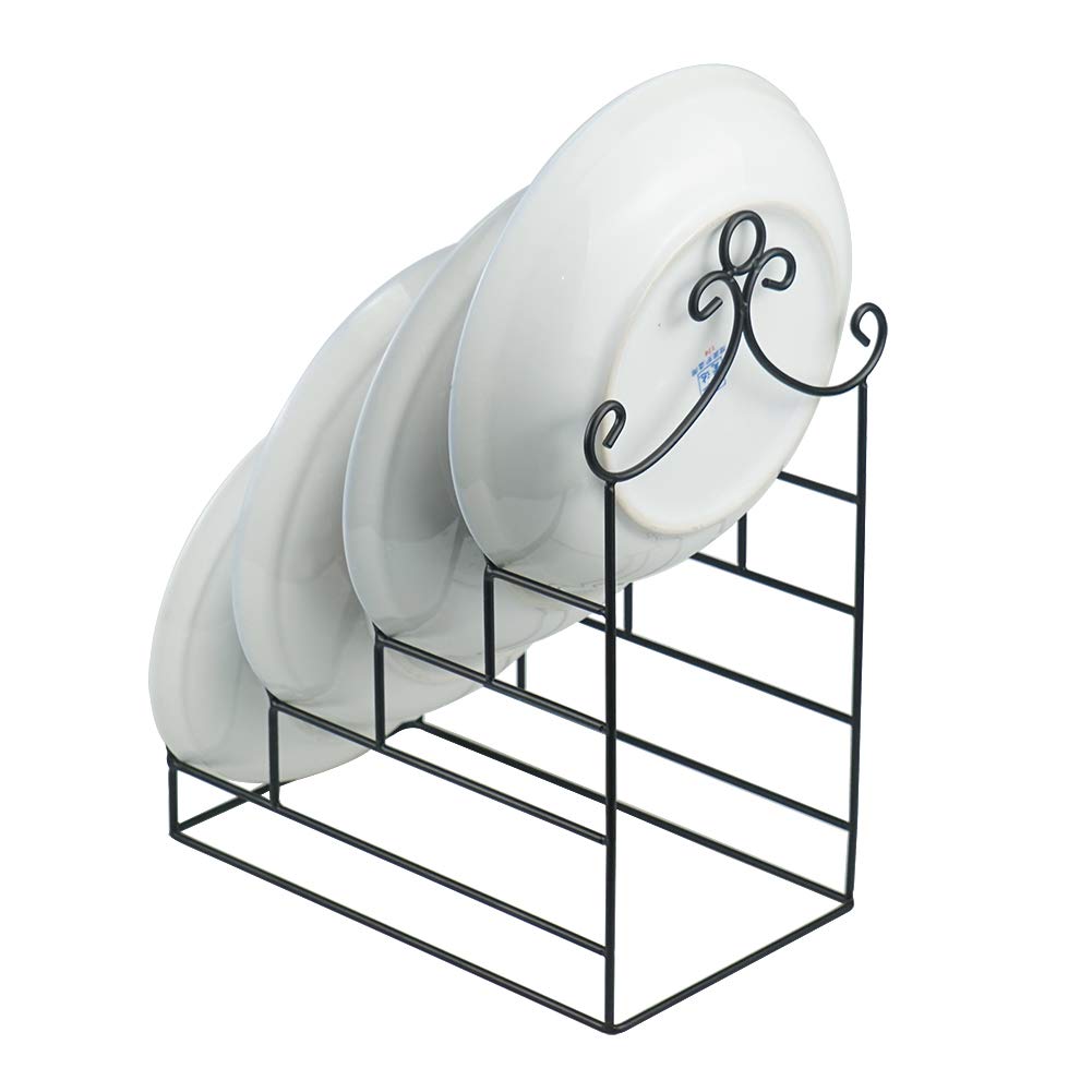 Artliving 4-Tier Metal Scrollwork Dish Rack Plate Rack Display Stand Holder Cabinet Organizer Set Of 2