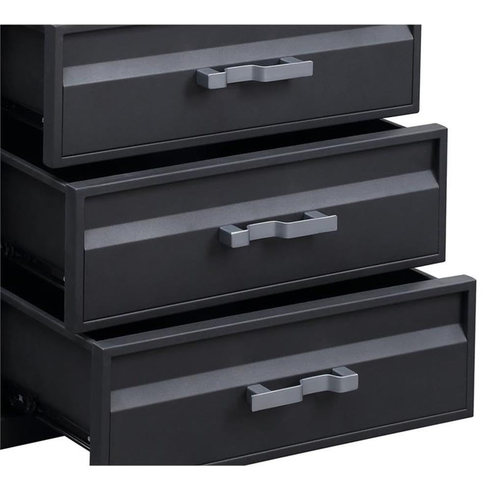 ACME Cargo Container Style Rectangular 4-Drawer Metal Chest in Gunmetal Metal