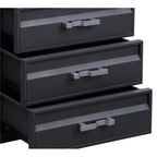 ACME Cargo Container Style Rectangular 4-Drawer Metal Chest in Gunmetal Metal