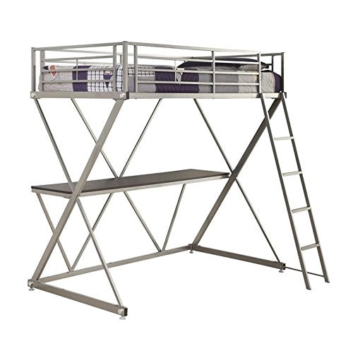 Coaster Twin Workstation Loft Bed Silver 400034T