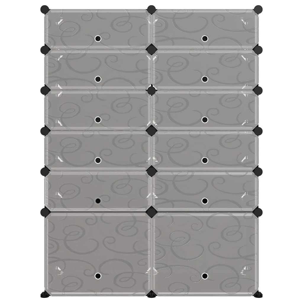 vidaXL Shoe Rack - Storage Solution for Home or Office - Black - 37&quot;x14.6&quot;x49.2&quot; - PP Material with Strong Steel Frames