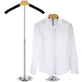 Qunclay Adjustable T Shirt Display Flexible Shoulder Stand Shirt Rack Portable Hanging Black Metal Clothes Hanger Rack for Cloth