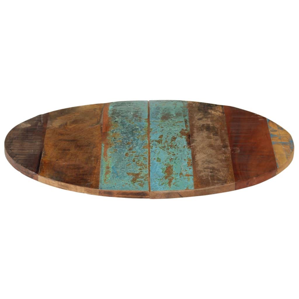 vidaXL Round Table Top, Dining Table Pad with Two Wood Support, Coffee Table Cover Wooden Replacement for Home Indoor Furniture, Solid Reclaimed Wood