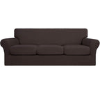 Easy-Going 4 Pieces Stretch Soft Couch Cover For Dogs - Washable Sofa Slipcover For 3 Separate Cushion Couch - Elastic Furniture Protector For Pets, Kids (Sofa, Chocolate)