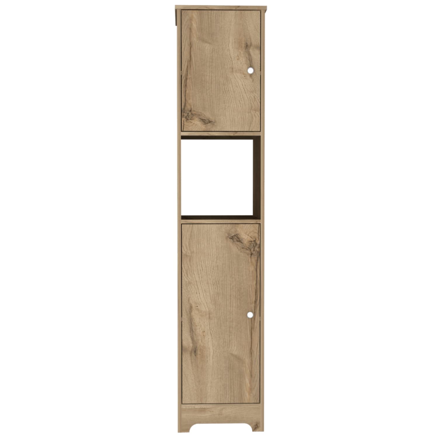 Double Door Cabinet 68.8H, 4 Interior Shelves, 1 Open Shelf, Light Oak